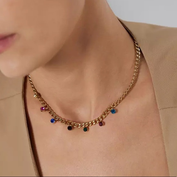 💛Gold plated colourful necklace - Picture 1 of 9